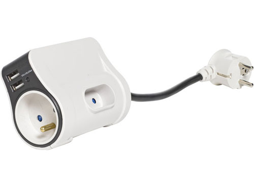 Multiprise de voyage WATT&CO 3 Prises + 2 USB
