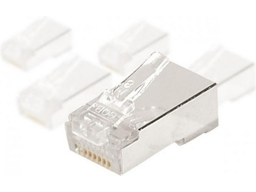 Connecteur RJ45 Blindé Cat.6 STP (avec Insert) (x10)