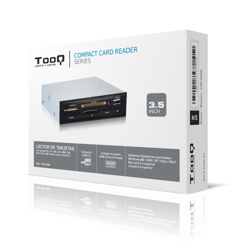 Lecteur de carte interne 3.5'' + port USB Tooq TQR-208B