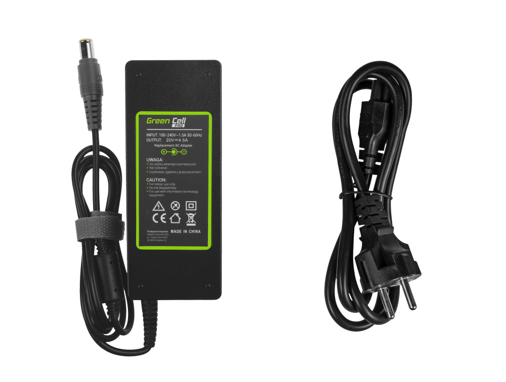 Chargeur secteur Greencell AD17AP pour portable Lenovo 20V 4.5A 90Watts 5.5 x 7.7 mm