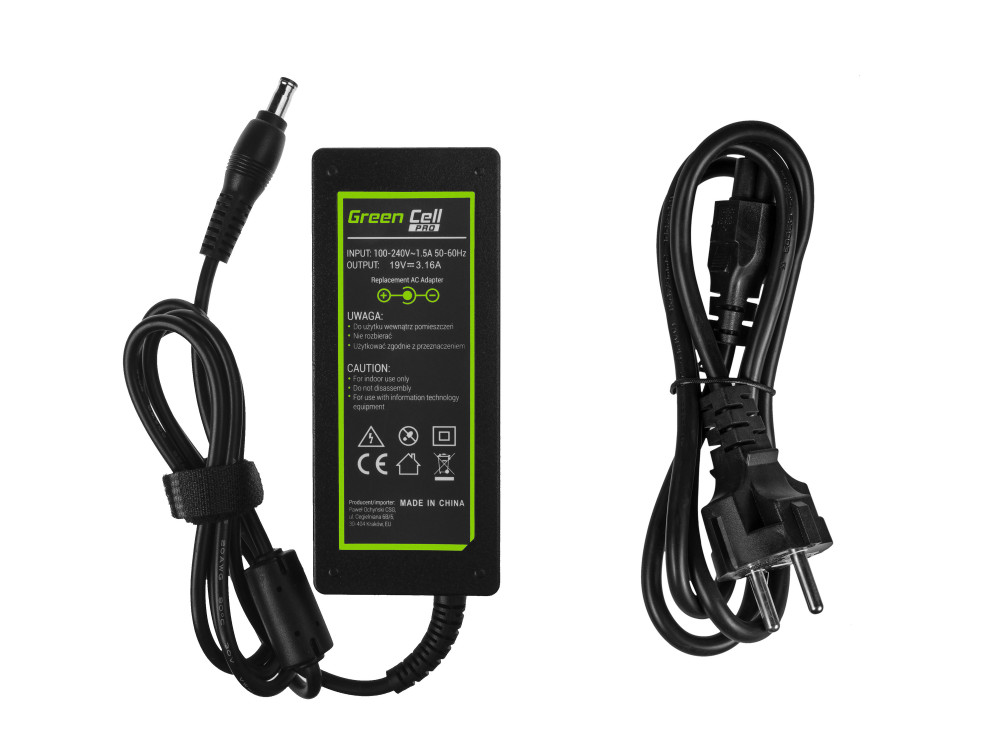 Chargeur secteur Greencell AD20P pour portable Samsung 19V 60W 3.15A 5,5x3.0mm