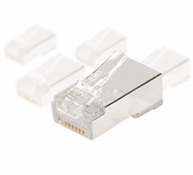 Connecteur RJ45 Blindé Cat.6A STP (avec Insert) (x10) + peigne multi &amp; monobrin