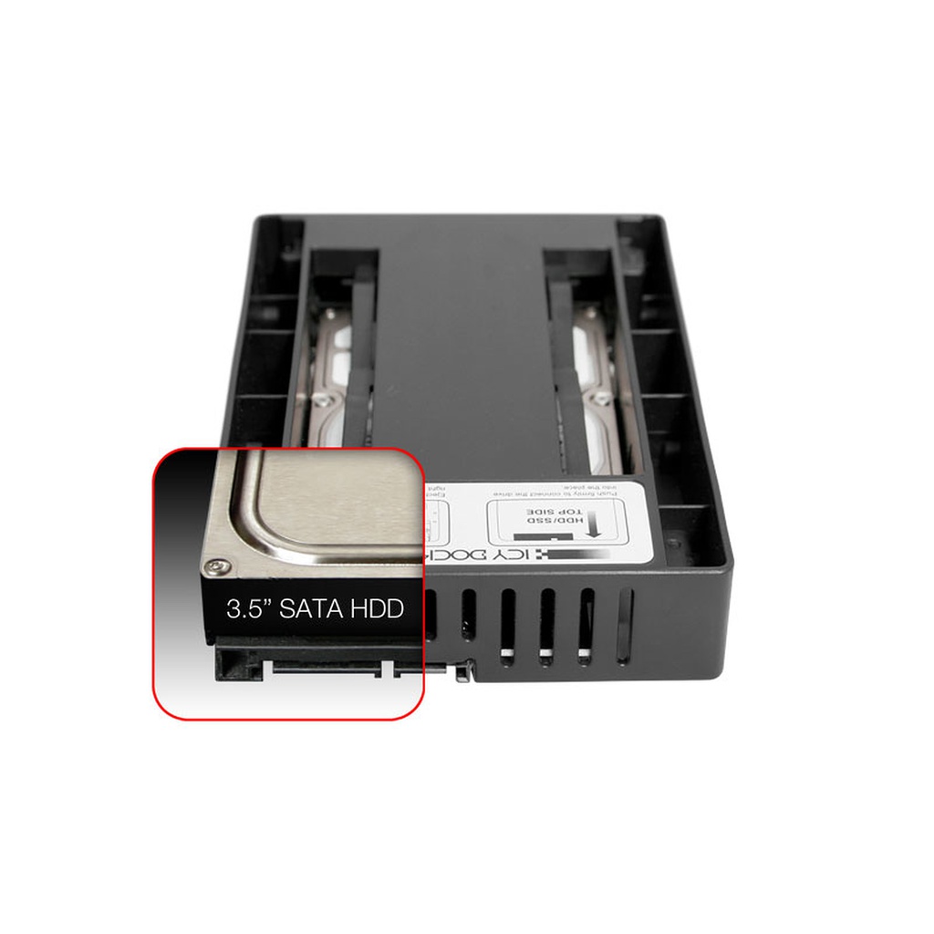 Rack Icy Box EzConvert MB882SP-1S-3B Kit de montage 2.5" pour baie 3.5"