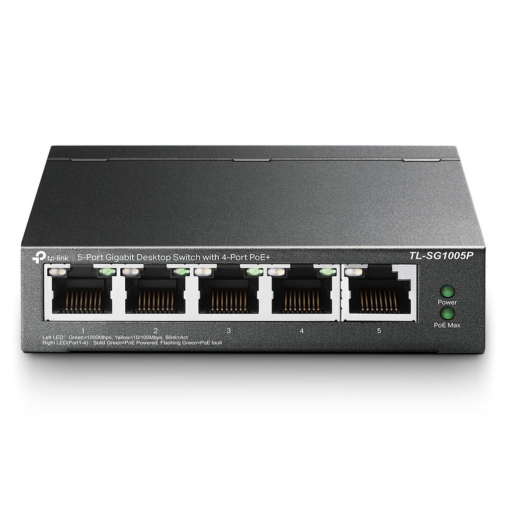 Switch 5 Ports 10/100/1000 TP-Link TL-SG1005P PoE (4 ports POE) Max 65W