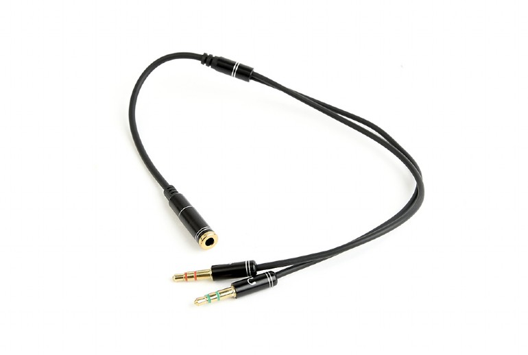 Repartiteur audio casquemicro Jack 3.5mm 1 Entrée F&gt;2 Sorties Male (Micro+Son)