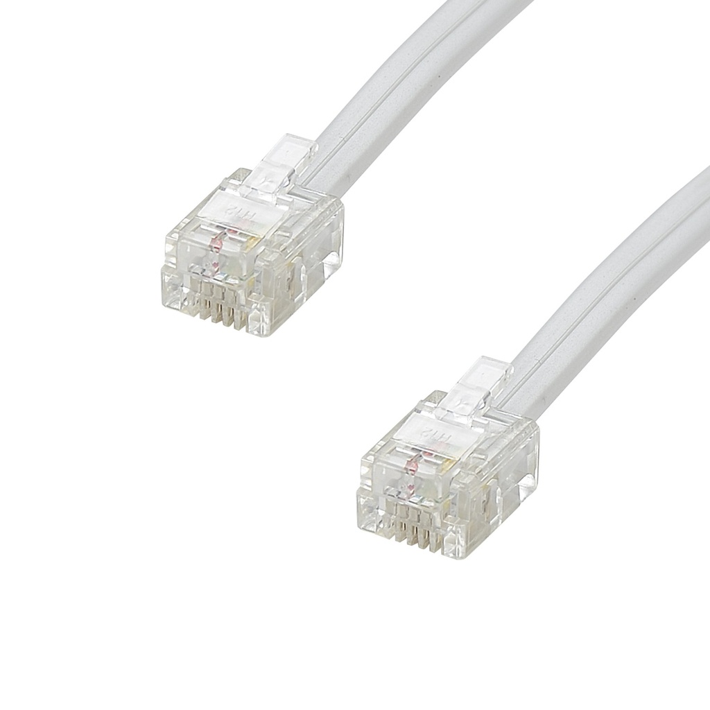 Câble RJ9 spiralé M/M 2M Blanc
