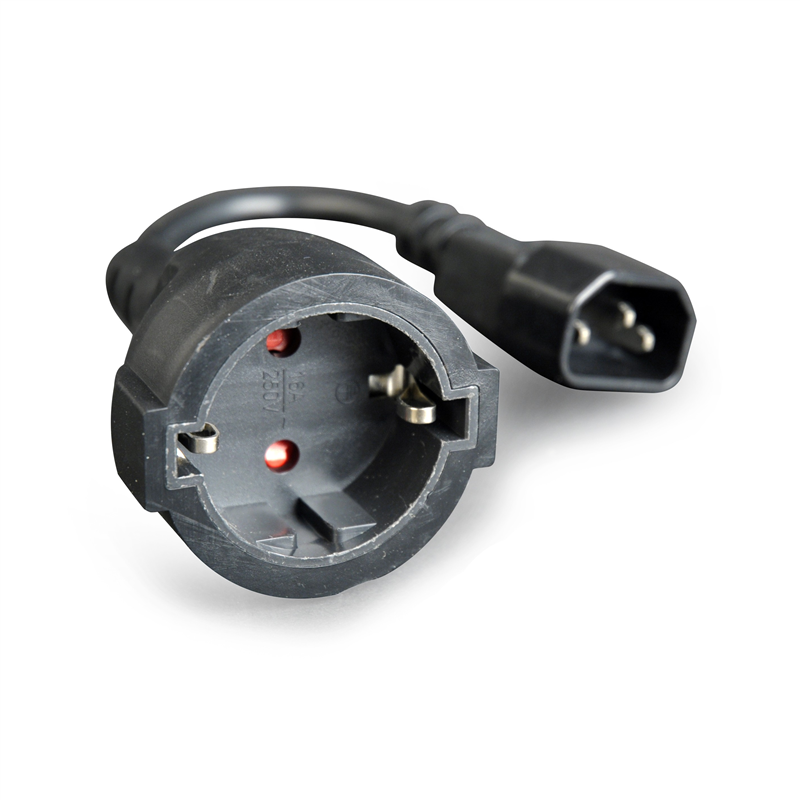 Adaptateur secteur C14 vers prise electrique 2P+T