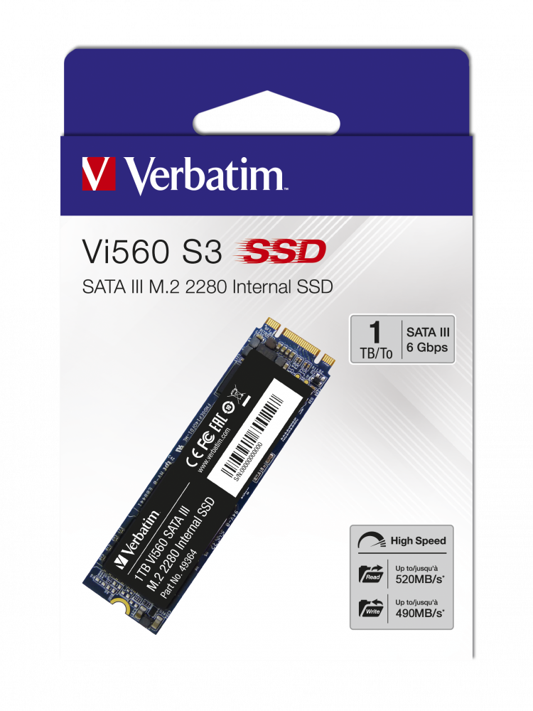 SSD 512Go M.2 Sata III Verbatim Vi560S3