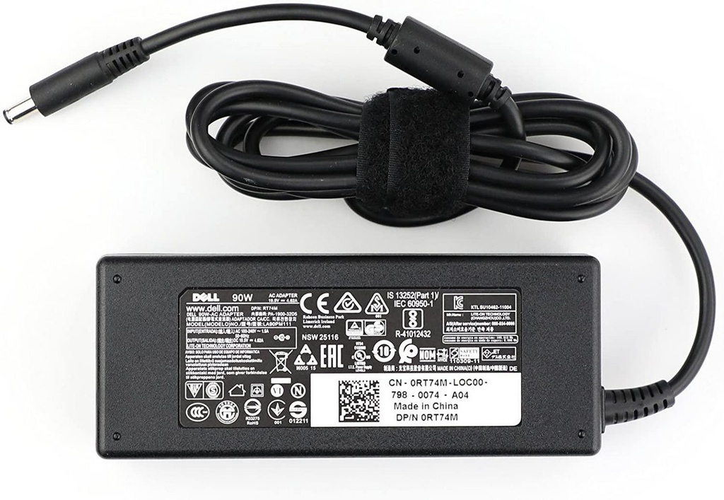 Chargeur secteur Original pour portable Dell 90W (19.5V 4.5/3.0mm) RT74M (vendu sans câble tripolaire)