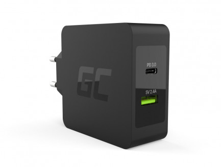 Chargeur Secteur Universel Greencell USB Type C PD 45W avec câble USB-C inclus