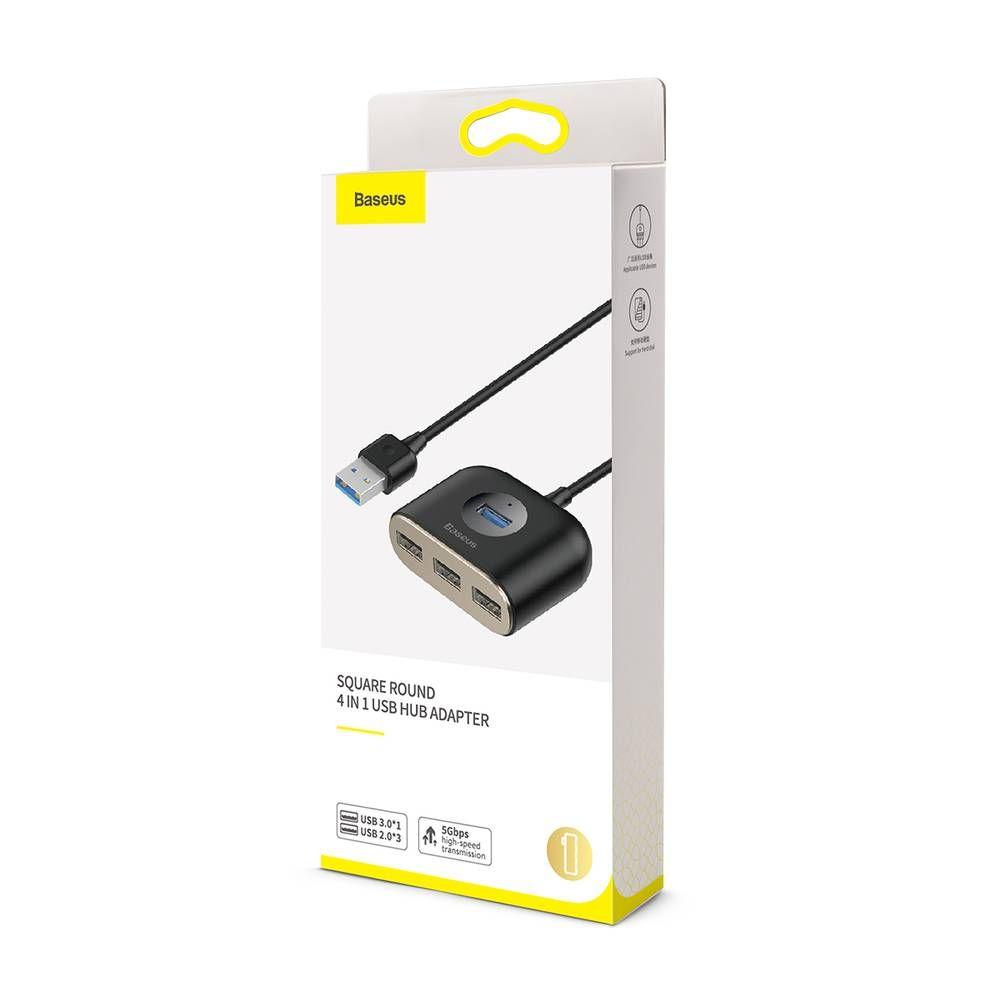 Hub USB 3.0 4 Ports Baseus Square Noir/Or