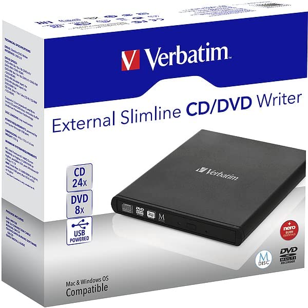 Lecteur/Graveur Externe USB Verbatim Slimline Noir 53504