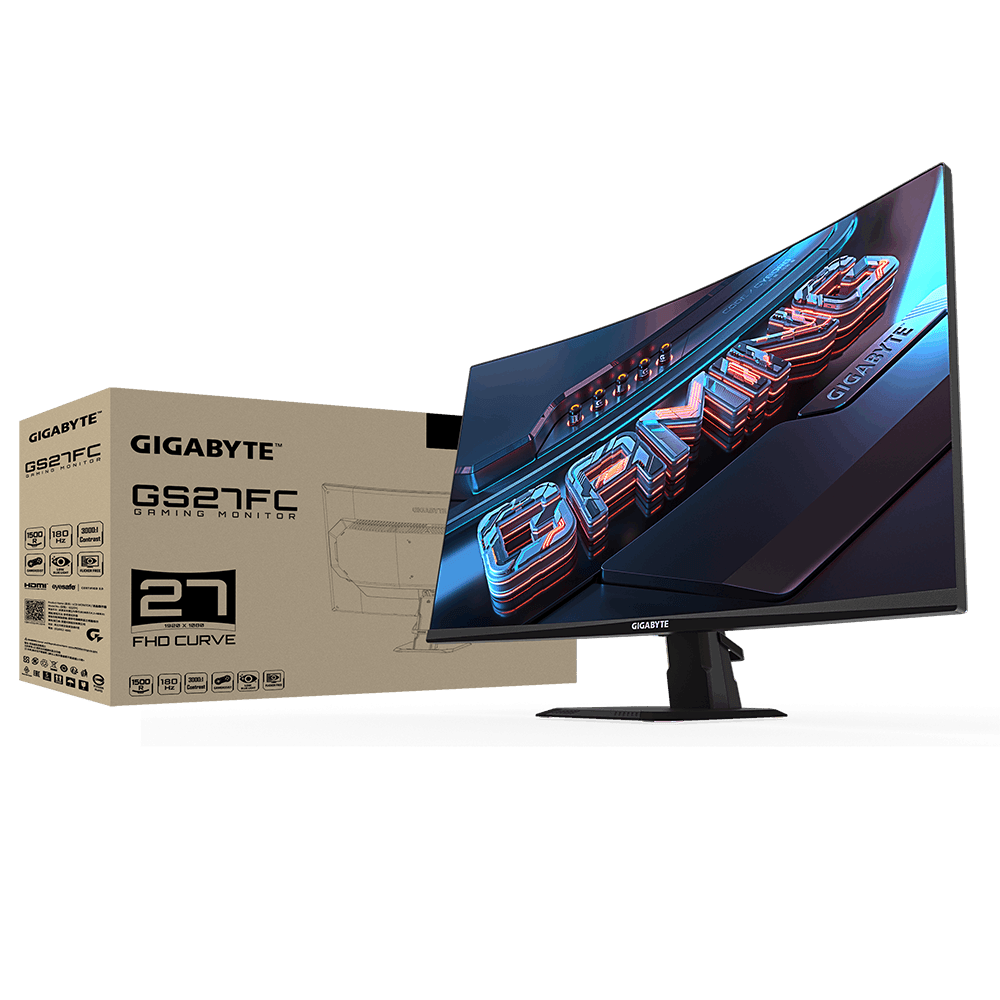 Moniteur 27" Incurvé Gigabyte GS27FC FHD VA 180Hz 1Ms