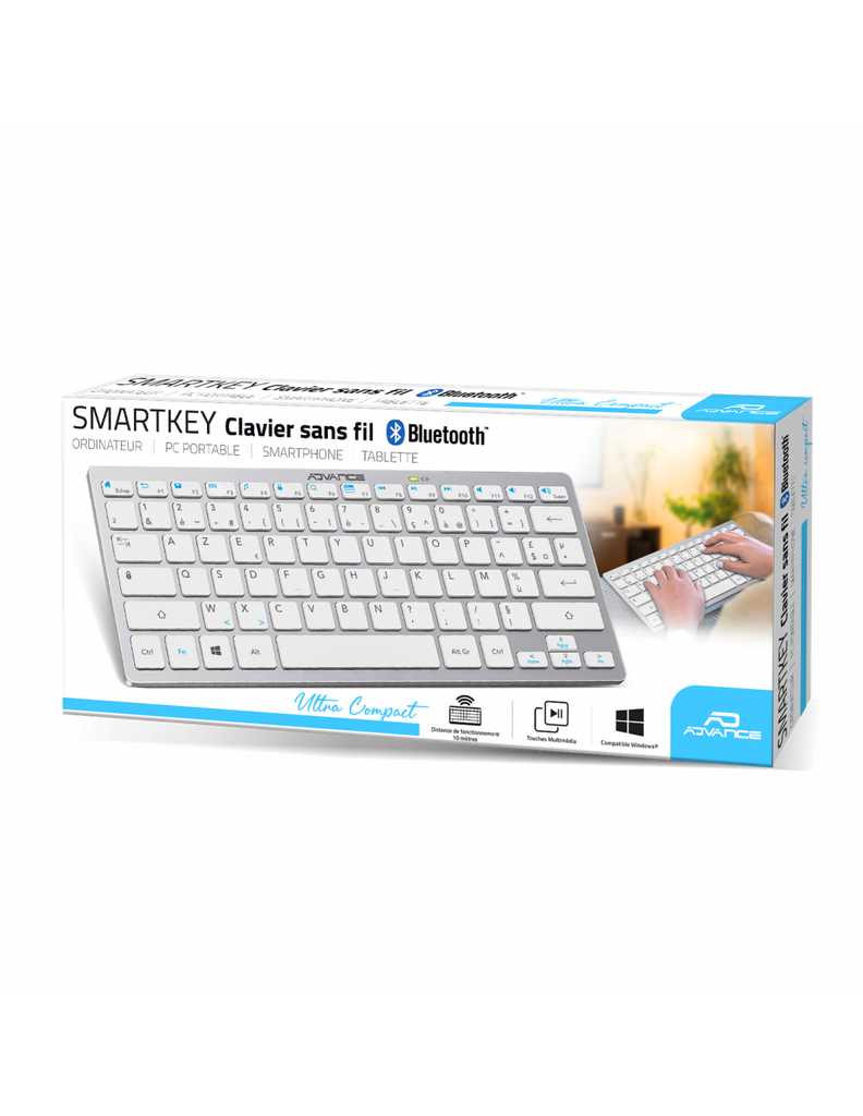 Clavier Bluetooth Advance compact SmartKeys (Gris)