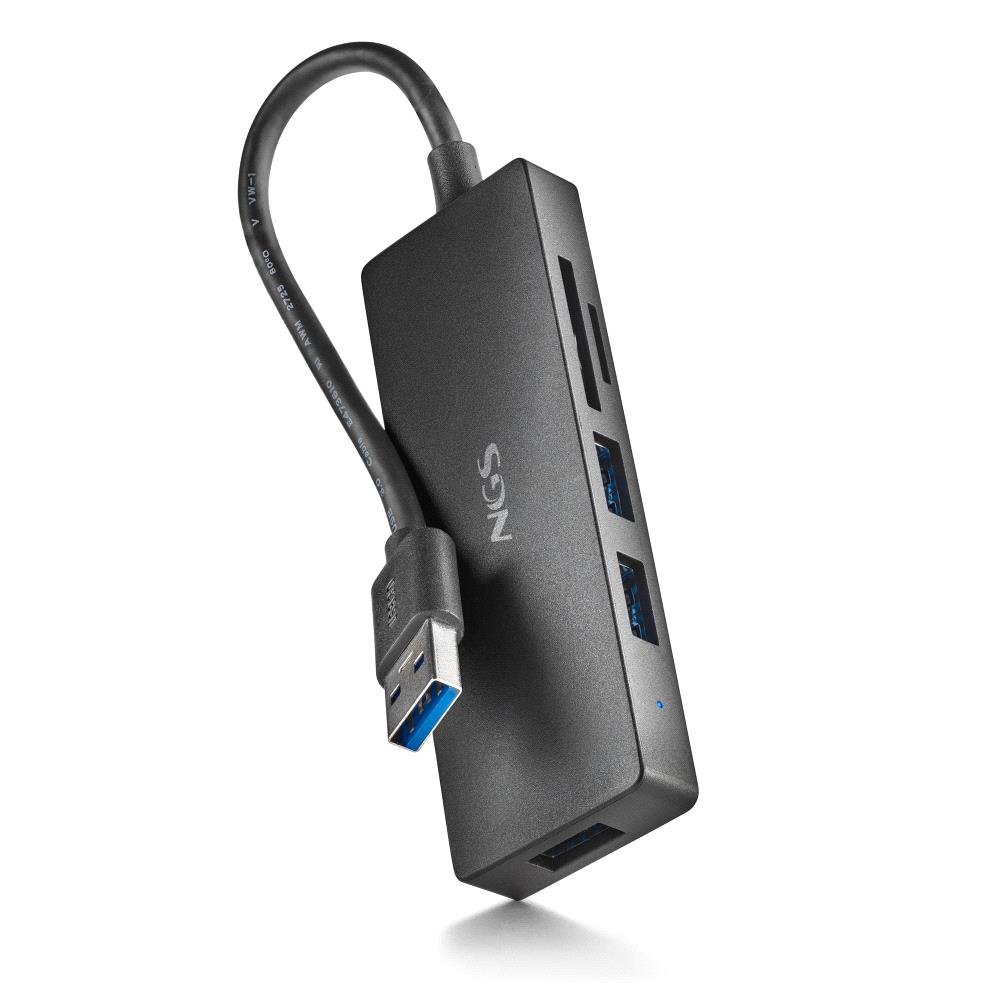 Hub USB 3.0 3 Ports USB 3.0 + lecteur de carte NGS iHub Reader