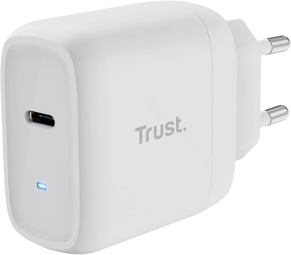 Chargeur secteur USB Type C + 1 câble USB-C > USB-C 2M 100W PD Trust Blanc