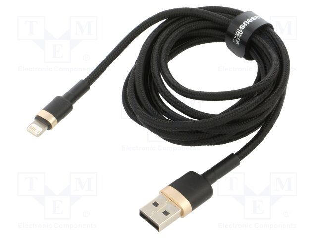 Câble USB 2.0 A vers Lightning M/M 2M Baseus Cafule Noir/Or