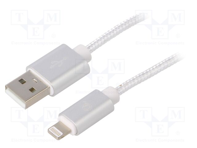 Câble USB 2.0 A vers Lightning Cablexpert M/M 1.8M (Argenté)