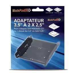 [KIT2DDA525] Rack 5.25&quot; pour 2 x 2.5&quot; ou 1 x 3.5&quot; Maxinpower