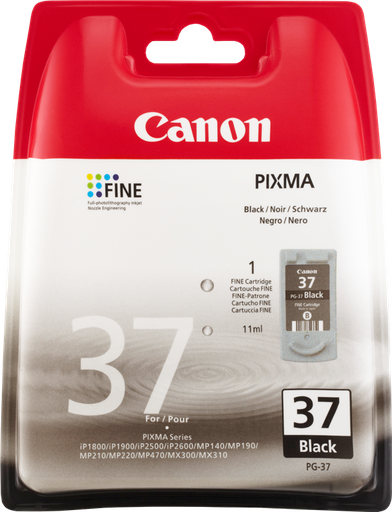 [20CJ1086] Cartouche Canon PG-37 Noir 220 Pages