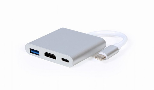 [413280] Adaptateur USB 3.1 Type C M vers HDMI F 0.15M + USB 3.1A F + Type C F