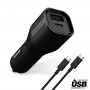 [E10301A1CBLK-FR] Chargeur allume cigare 1 Port USB + 1 Port Type C PD 18W
