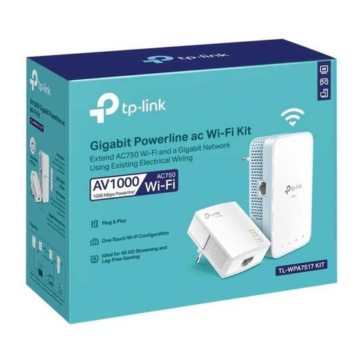 [TL-WPA7517KIT] Courant Porteur TP-Link Gigabit TL-WPA7517 KIT Wifi AC750 (Pack de 2)