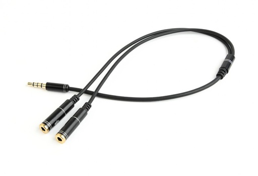 [207311] Repartiteur audio casquemicro Jack 3.5mm 2 Entrées F> 1 Sortie Male