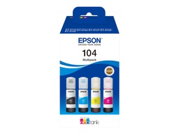 [C13T00P640] Cartouche Epson Pack 104 Ecotank Noir + couleurs