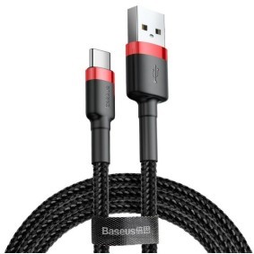 [CATKLF-C91] Câble USB Type A vers USB Type C USB 2.0 M/M 2M Baseus Cafule Noir/Rouge Quick Charge