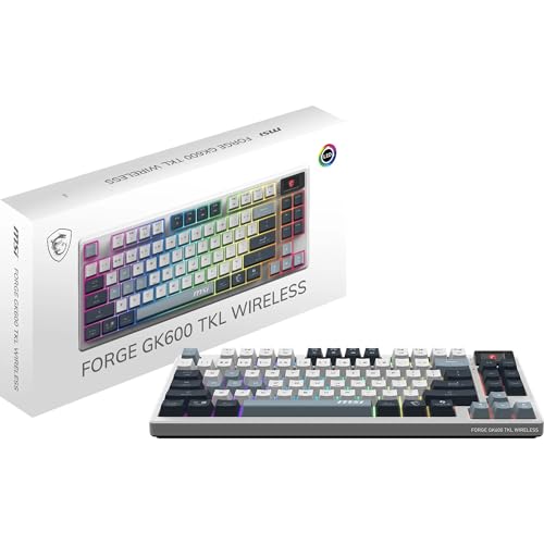 [S11-43FRP01-HH9] Clavier sans fil mécanique MSI GK600 RGB TKL Sky (blanc)